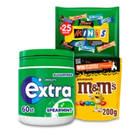 Een afbeelding van Mars, M&M's, Snickers, Twix, Bounty, Celebrations en Be-Kind: gratis levering bij 12 euro