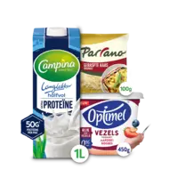 Parrano, Campina, Optimel, Friesche Vlag: gratis bezorging bij 12 euro