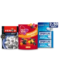 Redband, Venco, Sportlife, Xylifresh, Lonka, Jelly Bean, King: gratis levering bij 12.50 euro