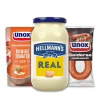 Een afbeelding van Unox, Calvé, Hellmann's en Cup a Soup: gratis levering bij 15 euro