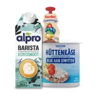 Danoontje, Alpro en Danone Hüttenkase: gratis levering bij 3 stuks
