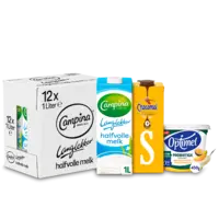 Een afbeelding van Chocomel, Optimel, Campina en Milner: gratis levering bij 11 euro