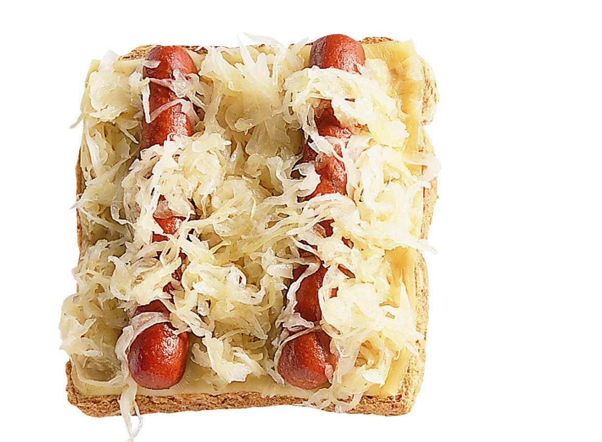 Hotdogtosti met zuurkool