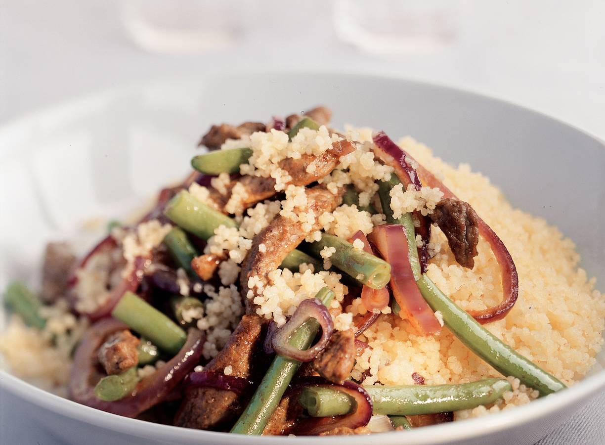 Couscous met shoarma en sperziebonen