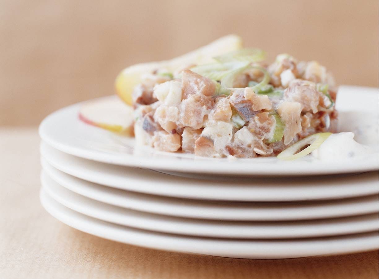 Haringtartaar met appel en Apfelkorn