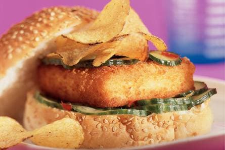 Fishburger and chips
