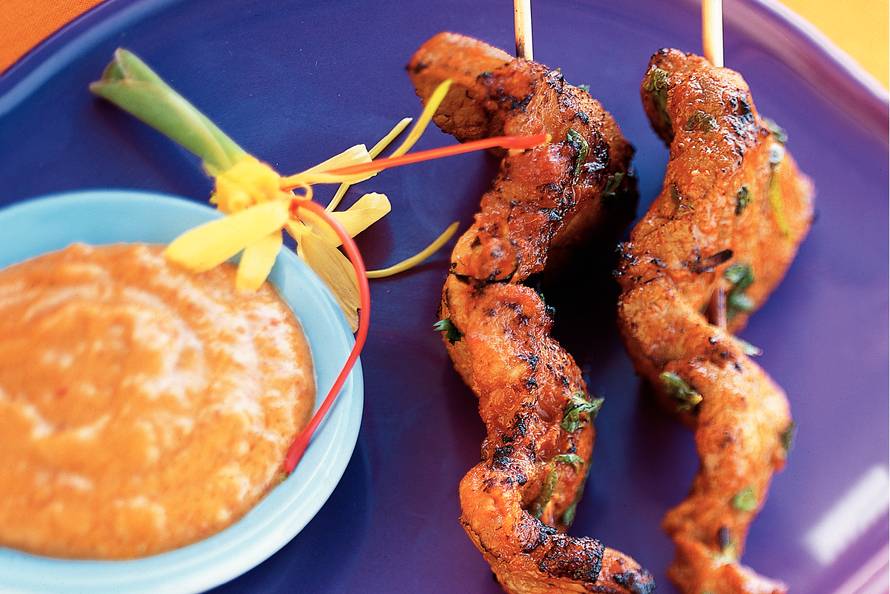 Thaise saté met pindasaus Recept Allerhande Albert Heijn
