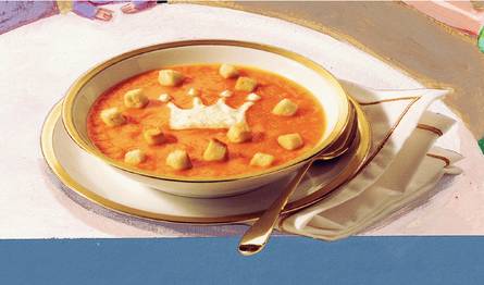Hollandse pompoensoep met slagroomkroon