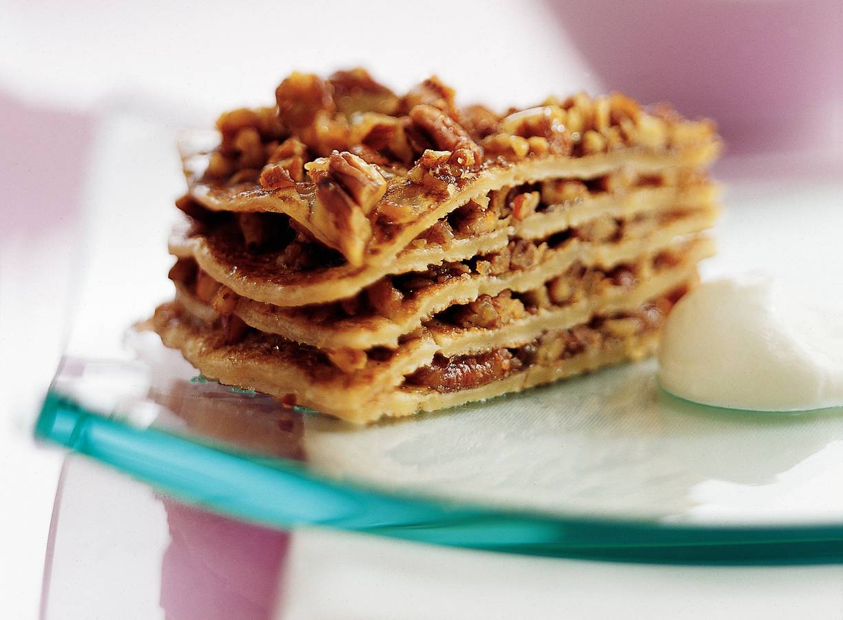Pannenkoektaartje met honing-vanillesiroop