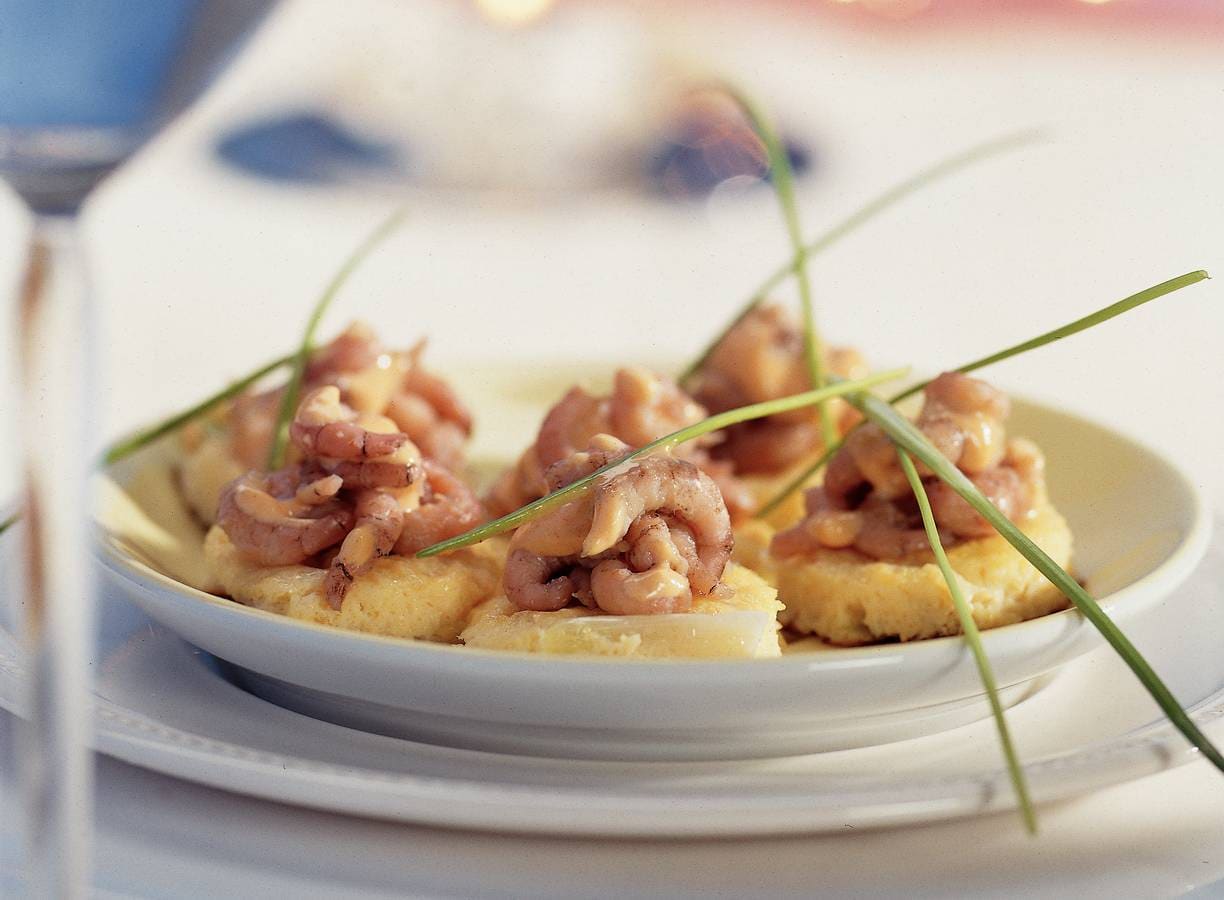 Frittatarondjes met Hollandse garnalen