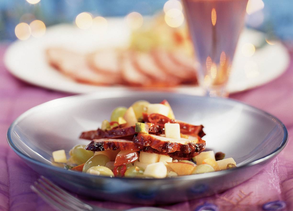 Amerikaanse ham met pittige vruchtencompote