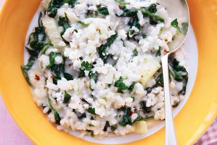 Groene risotto met ricotta