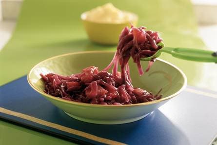 Rodekool met appelstroop en kaneel