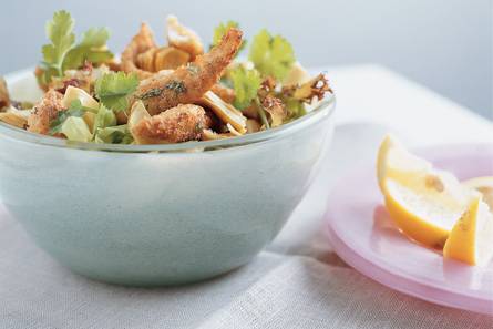 Salade met gemarineerde tilapiafilet