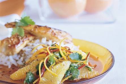 Oosterse kipfilet met sinaasappelchutney