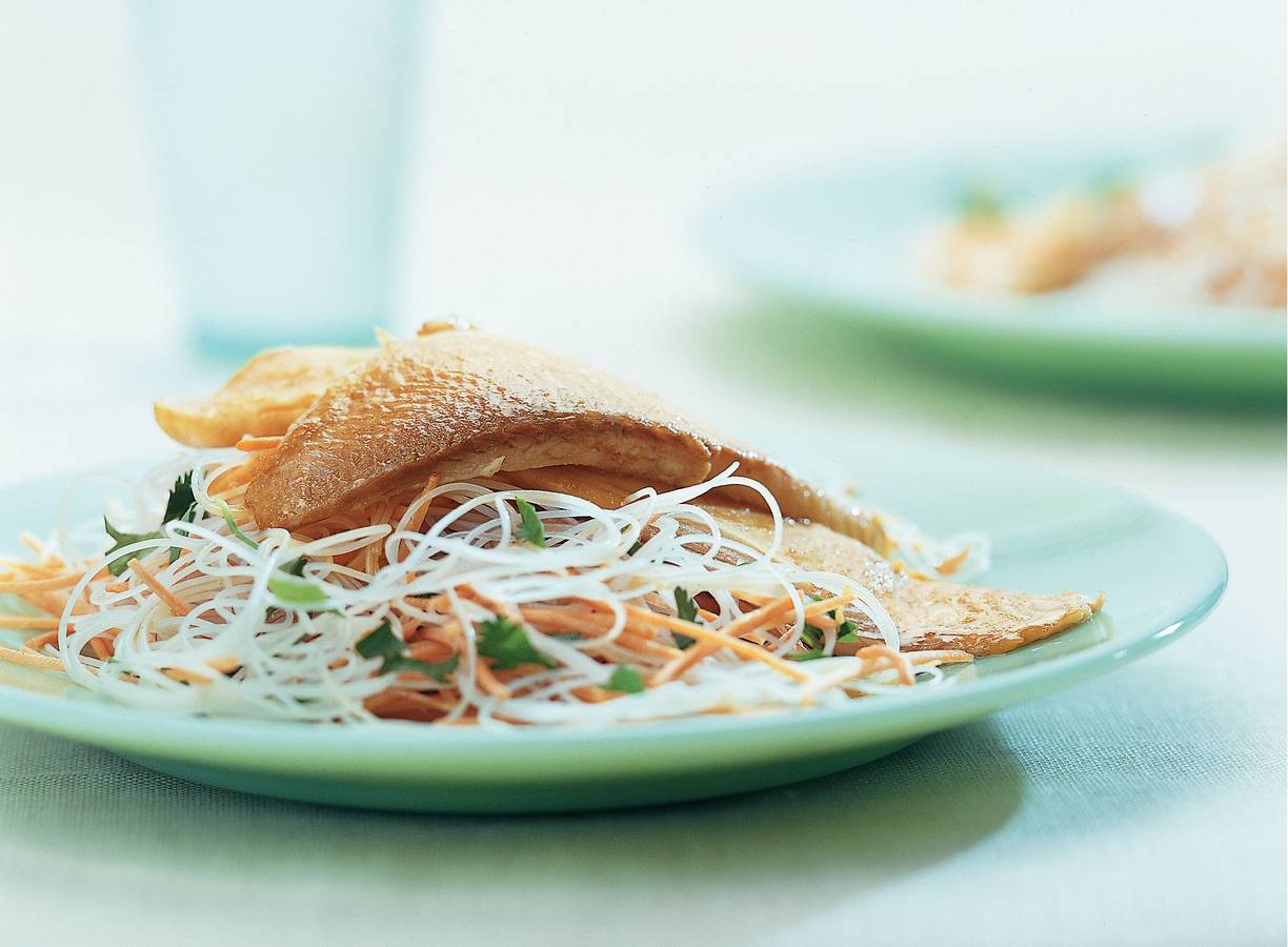 Tilapia op mihoensalade