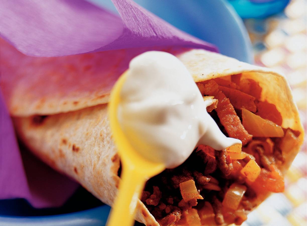 Burrito's gevuld met rundvlees