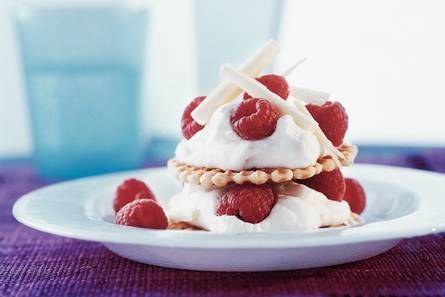 Frambozen met witte-chocoladeroom