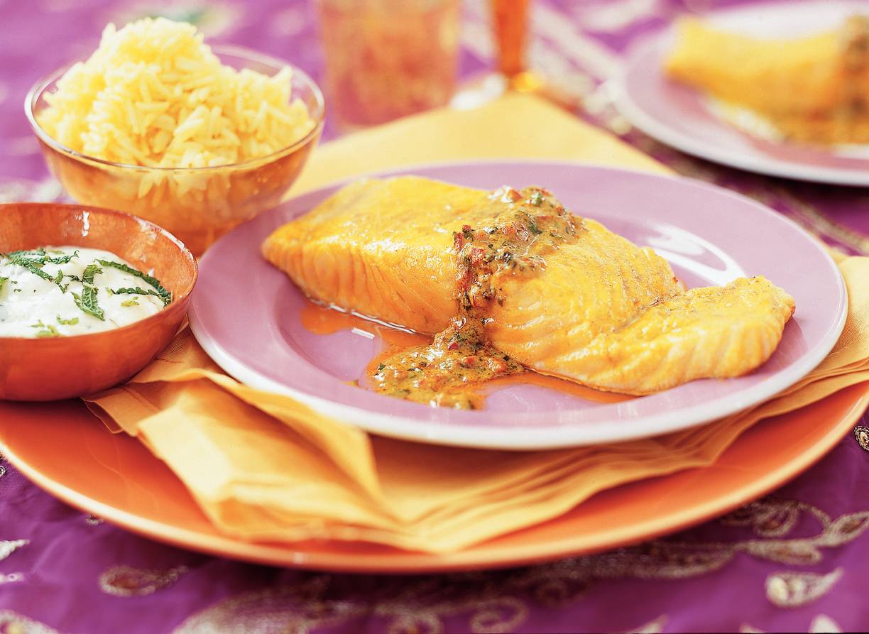 Geroosterde zalmfilet met mosterd
