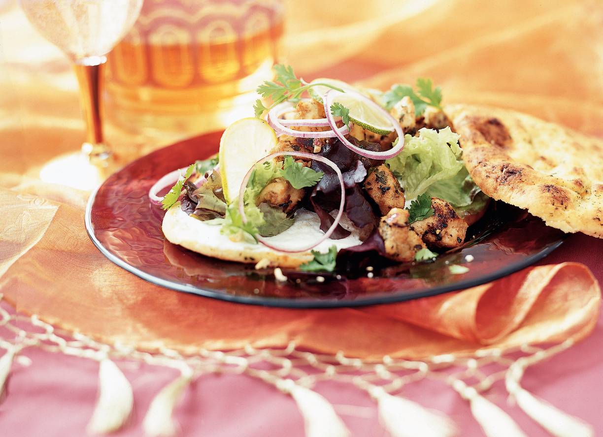 Naanbroodjes met kiptikka