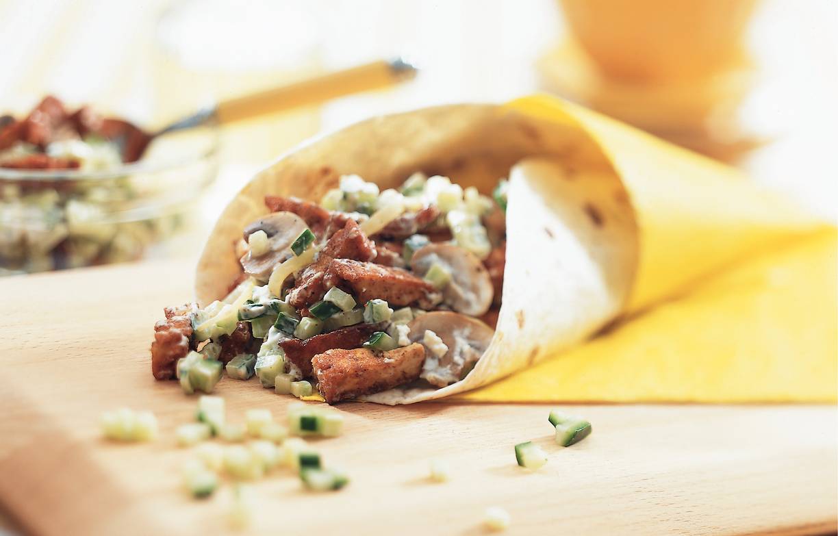 Wraps met pikante tofu