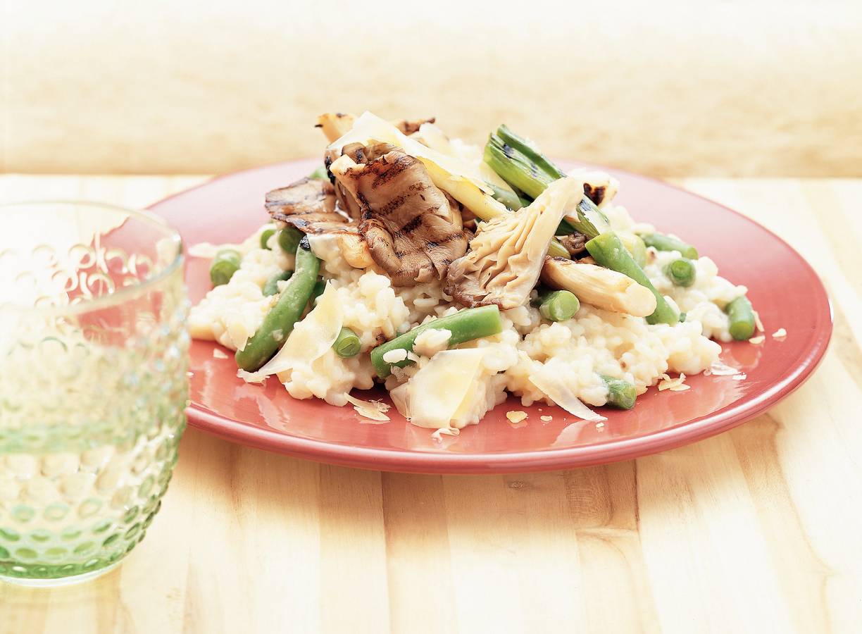Gegrilde oesterzwammen met risotto