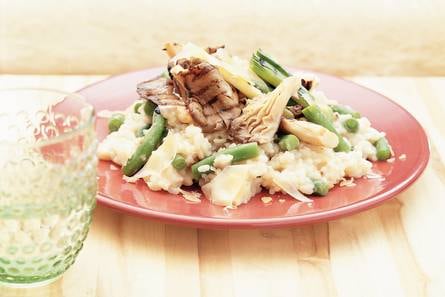 Gegrilde oesterzwammen met risotto