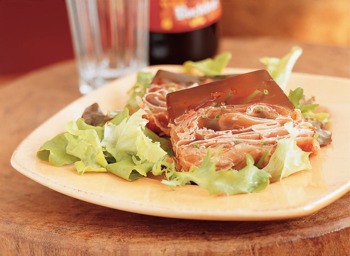 Terrine van ham en bokbier