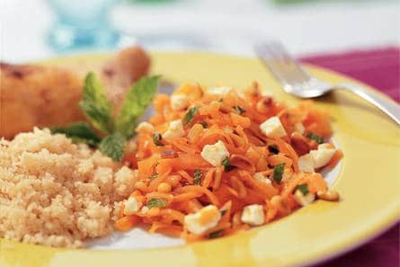 Pompoenrelish met witte kaasblokjes