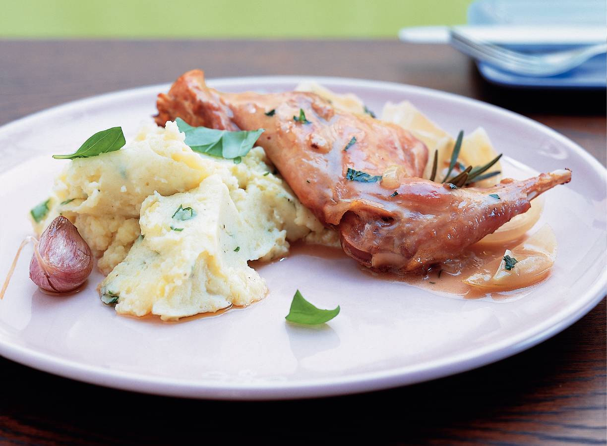 Aardappelpuree met gepofte knoflook