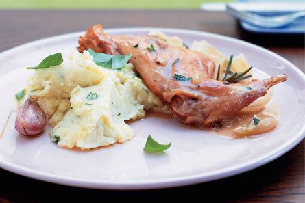 Aardappelpuree met gepofte knoflook