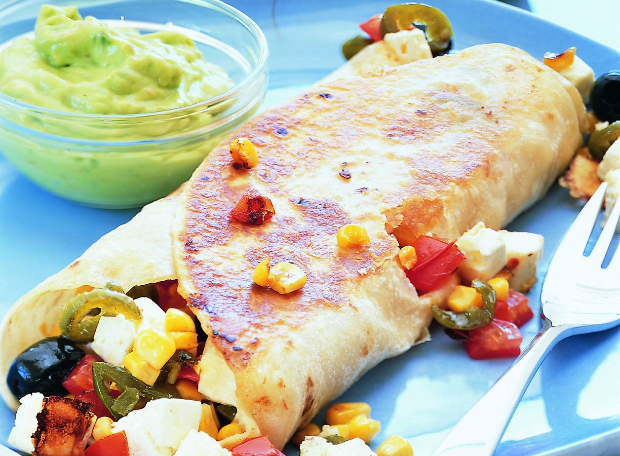 Quesadilla met witte kaas en tomaat