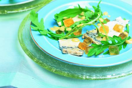 Blue Stilton met tijm-sherrygelei
