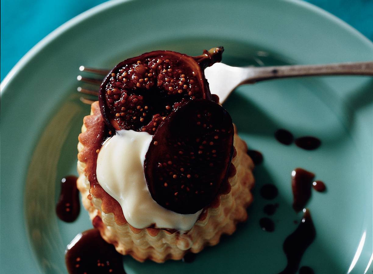 Vanilletaartjes met gekarameliseerde vijg