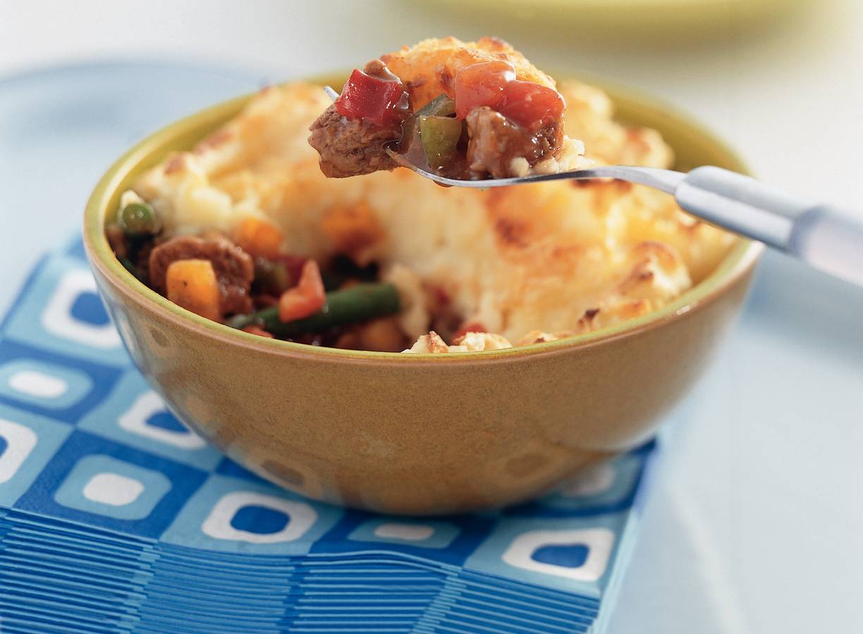 Gegratineerde vegetarische hachee