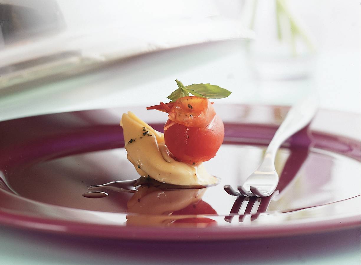 Tortelloni met basilicumolie