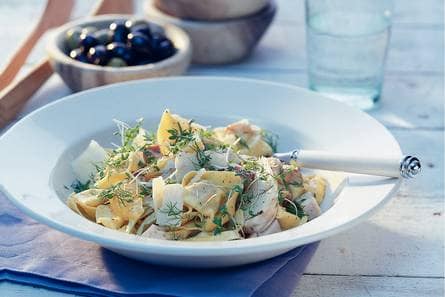 Pastasalade met kip en venkel