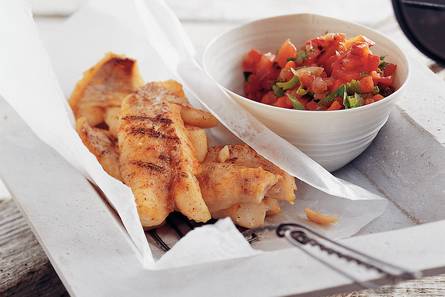 Roodbaars met gegrilde salsa