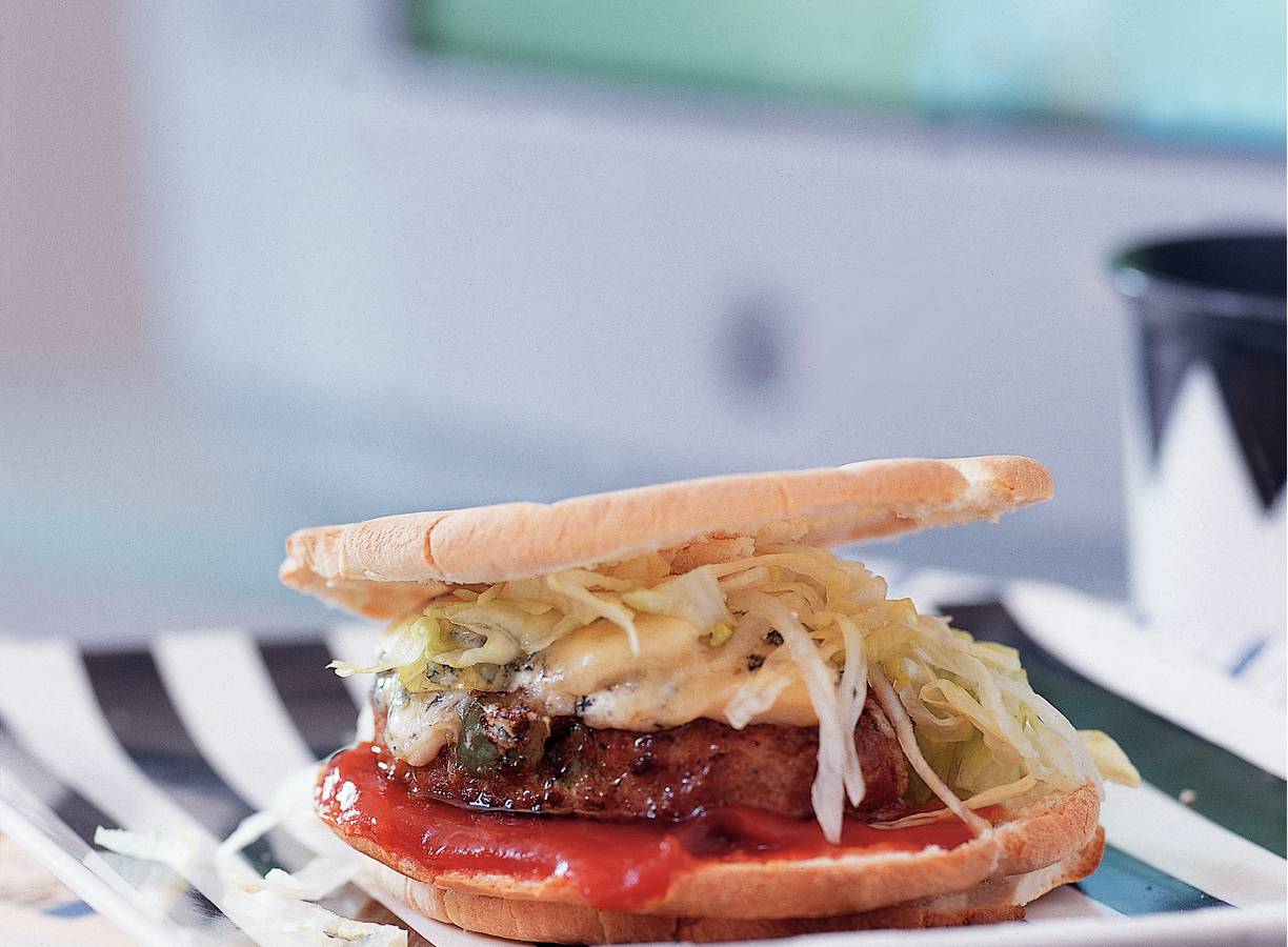 Pikante kaas-kalkoenburger