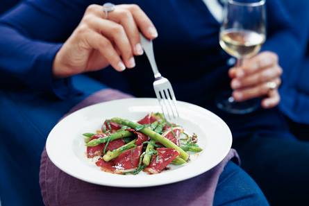 Asperges met rauwe ham
