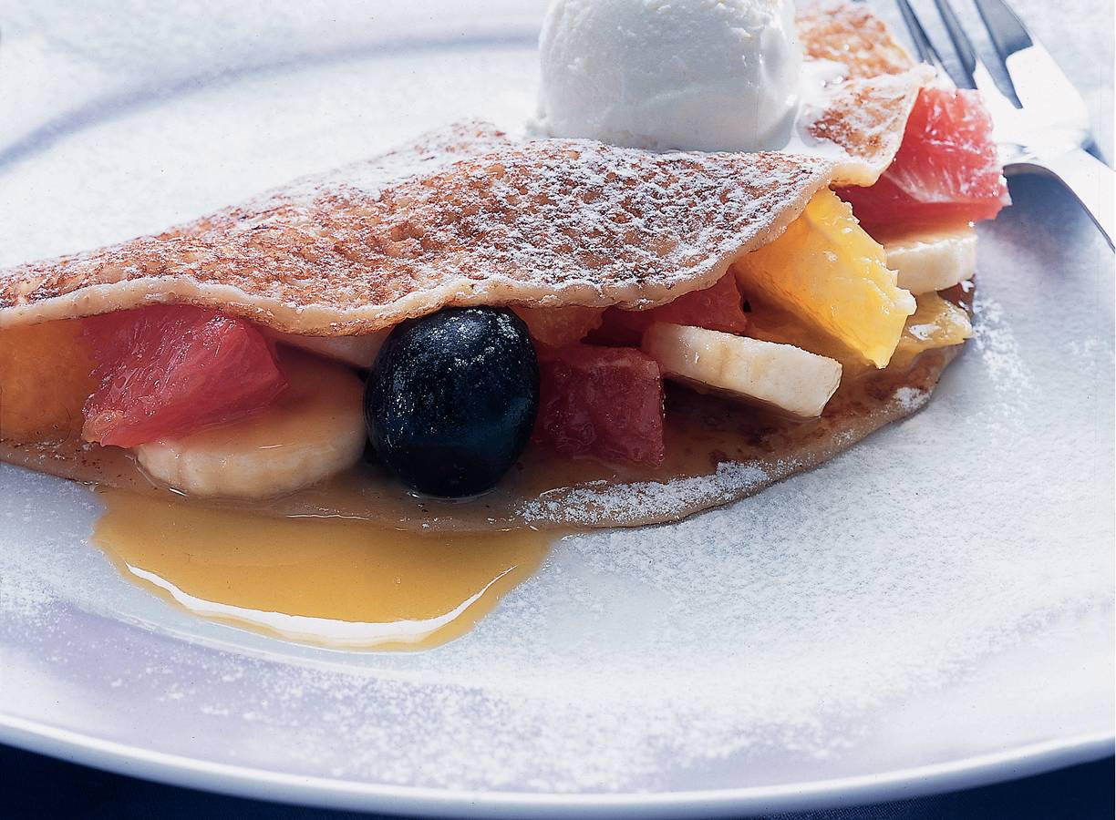 Pannenkoeken met exotisch fruit