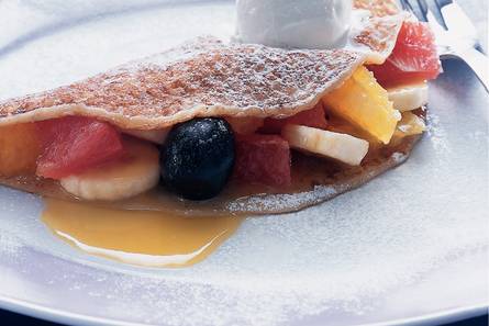 Pannenkoeken met exotisch fruit