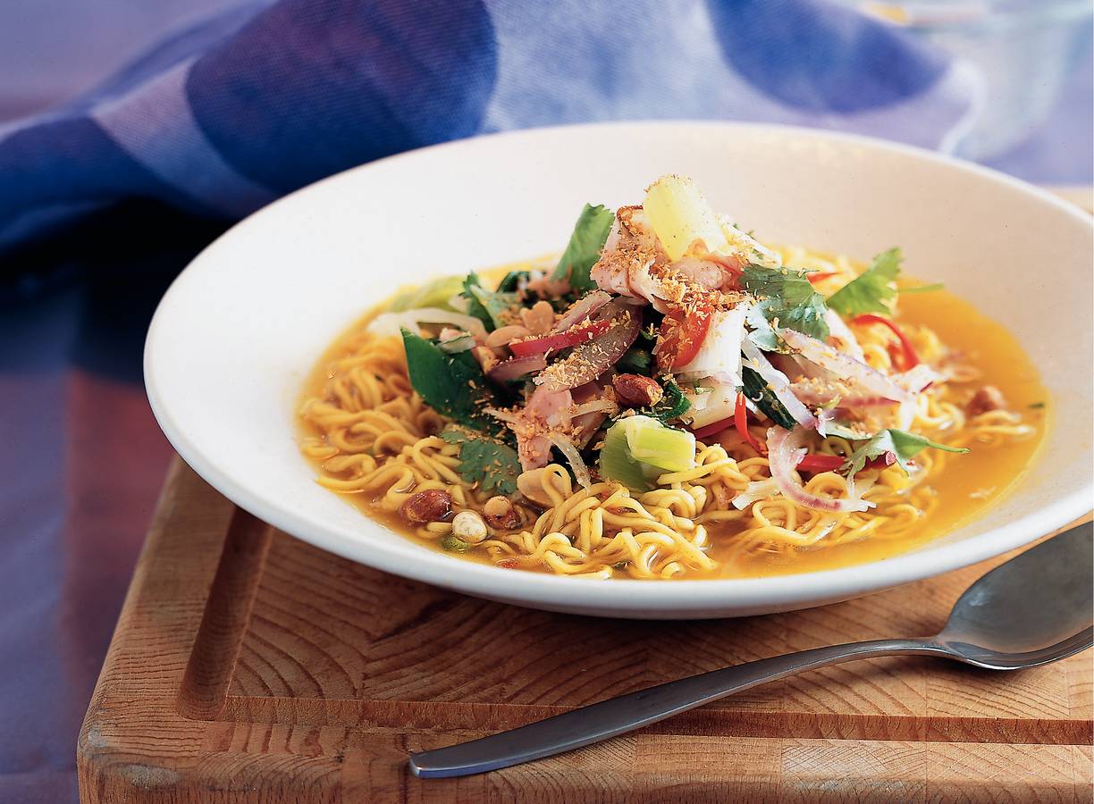 Kerrienoodles met fricandeau