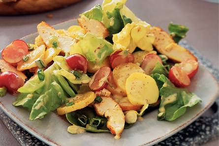 Aardappelsalade met kip en radijs