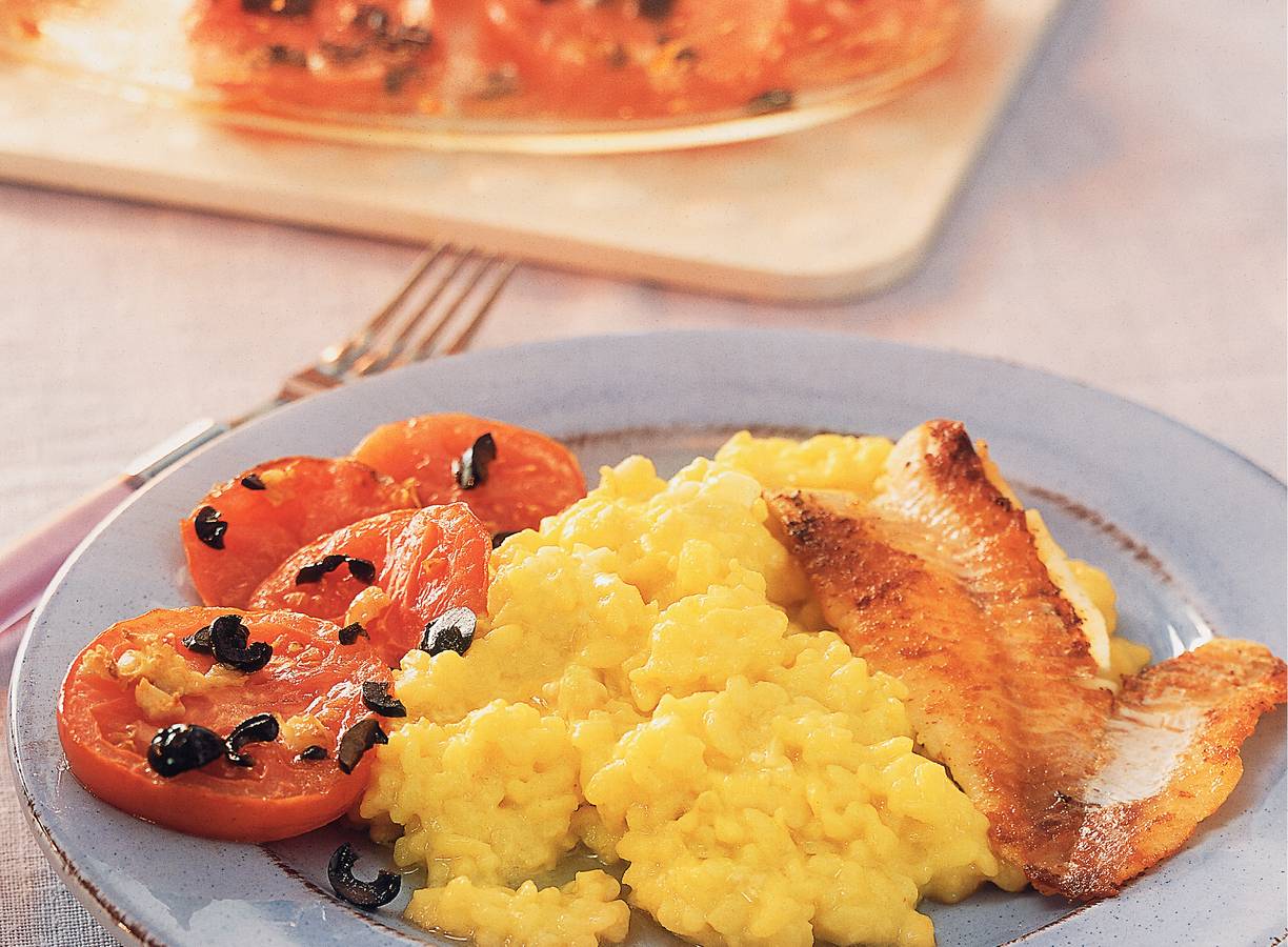 Risotto met gebakken roodbaars
