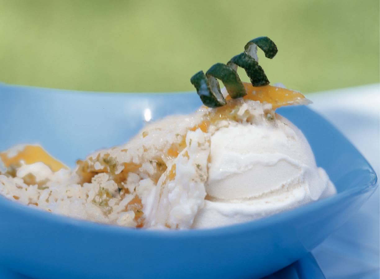 Warme mango met kokosroom