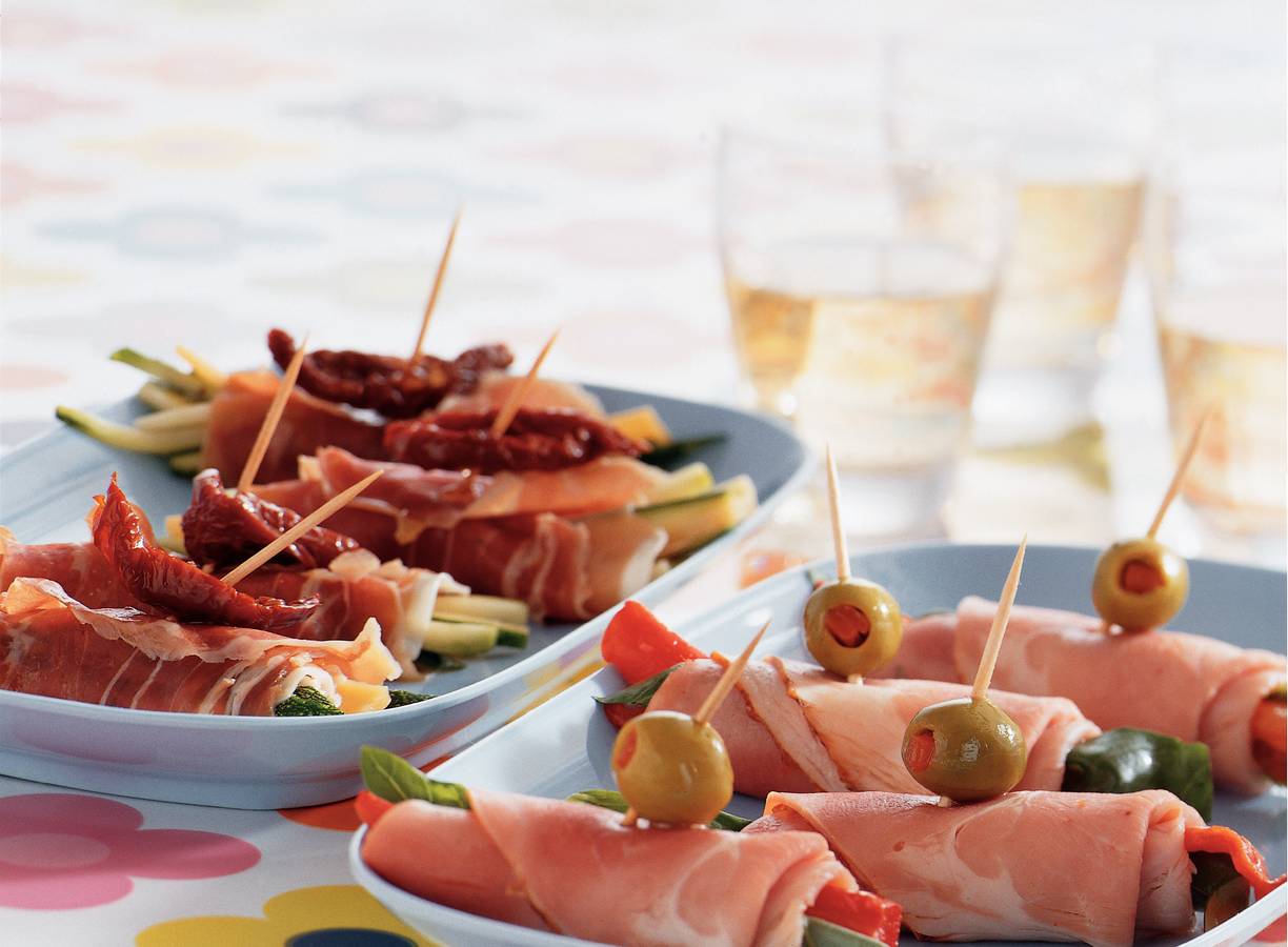Hamrolletjes met groenten