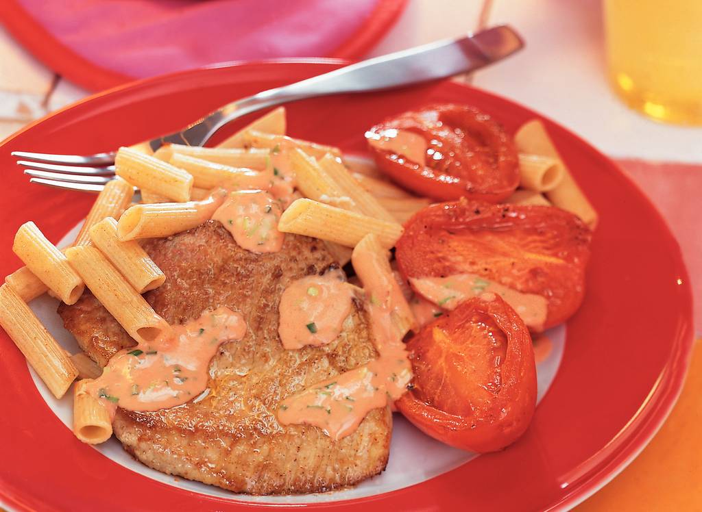 Schnitzel met bieslooksaus