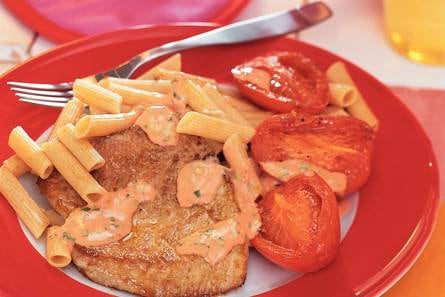 Schnitzel met bieslooksaus