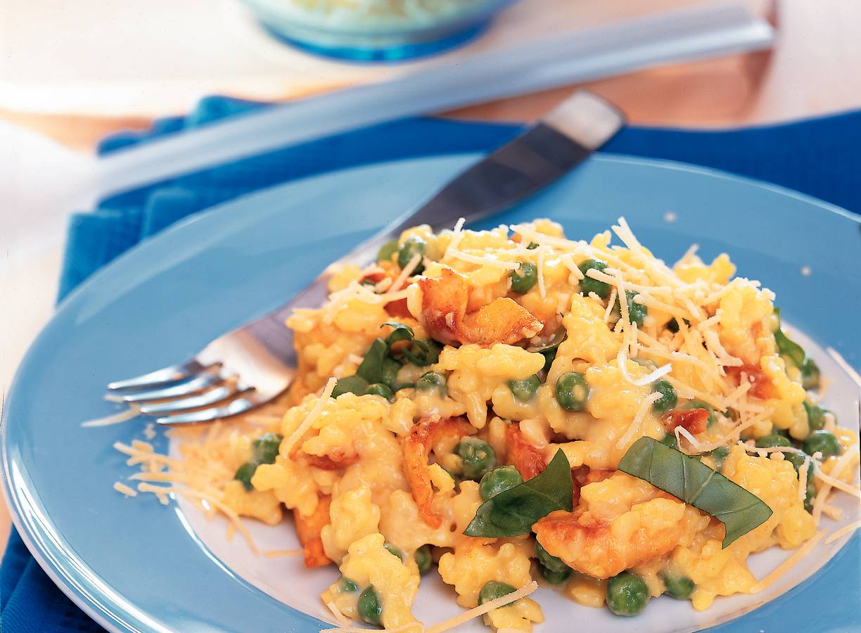 Tuinerwtenrisotto met kipfilet